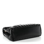 Calfskin Y Quilted Monogram Medium Loulou Chain Satchel Black