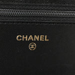 Lambskin Quilted Top Handle Trendy CC Wallet On Chain WOC Black