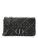 Calfskin Star Motif Macrocannage Mini Caro Bag Black