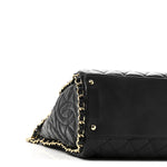 Calfskin Quilted Large Chain Me Hobo Black