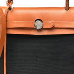 Toile Vache Calfskin Herbag 30 PM Black Natural