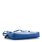 Nappa Intrecciato Double Compartment Crossbody Bag Atlantic Blue