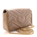 Calfskin Matelasse Super Mini GG Marmont Shoulder Bag Porcelain Rose