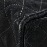 Suede Quilted Medium Chanel 25 Handbag Black