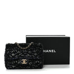 Sequin Quilted Small Single Flap Black