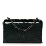 Naplak Patent Calfskin Monochrome Loubi54 Shoulder Bag Green