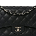 Caviar Quilted Jumbo Double Flap Black