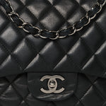 Lambskin Quilted Jumbo Single Flap Black