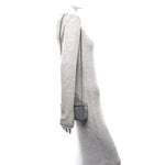 Patent Quilted Quilted Small Top Handle Vanity Case With Chain Grey