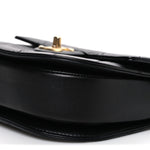 Calfskin Quilted Moon Messenger Black