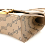 Coated Canvas BB Monogram Hourglass Top Handle Bag XS Beige Brown