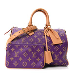 Calfskin Embroidered Monogram Speedy P9 Bandouliere 30 Golden Lotus Purple
