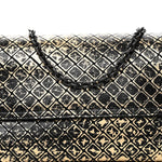 Calfskin Intrecciomirage Embossed Butterfly Chain Crossbody Black Gold