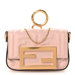 Nappa Matisse FF Embossed Nano Baguette Charm Rosa Quarzo