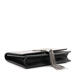 Calfskin Crocodile Embossed Kate Monogram Tassel Chain Wallet Black