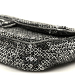 Sequin East West Flap Dark Silver