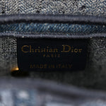 Oblique Embroidered Saddle Bag Denim Blue