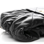Lambskin Quilted Mini Bow Bag Black