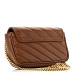 Azalea Calfskin Matelasse Diagonal Super Mini GG Marmont Shoulder Bag Cuir