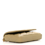 Lambskin Enamel Quilted Coco Hearts Clutch With Chain Light Green