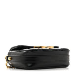 Shiny Crumpled Lambskin Quilted Mini Giant CC Flap Black
