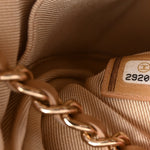 Tweed Lambskin Quilted Pouch Beige Multicolor