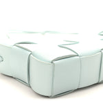 Calfskin Maxi Intrecciato Cassette Pouch On Strap Pale Blue