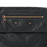 Agneau Giant 12 Rose Gold Hardware Envelope Clutch Anthracite