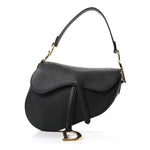 Grained Calfskin Saddle Bag Black