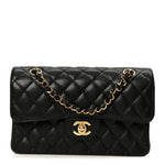 Caviar Quilted Small Double Flap Black