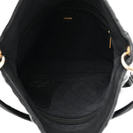 Calfskin Stitched Hobo Black