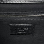 Grain De Poudre Textured Mixed Matelasse Large Triquilt Monogram Satchel Black