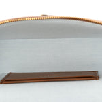 Washed Denim Calfskin Quilted Top Handle Slim Vanity Case With Chain Blue Brown