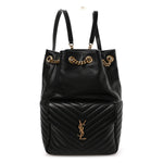 Lambskin Matelasse Monogram Joe Backpack Black