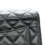Caviar Quilted Wallet on Chain WOC Black