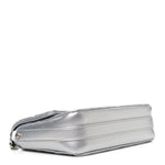 Metallic Lambskin Quilted Mini Maxi CC Flap Argent