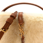 Shearling Le 37 Mini Bucket Bag Cream