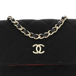 Jersey Quilted Micro Mini Flap Black