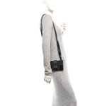 Recycled Nylon Vitello Grace Light Pequin Baguette Belt Pouch Black