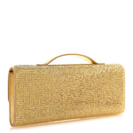 Nappa Crystal Long Andiamo Top Handle Clutch Porridge