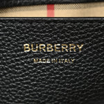 Coated Canvas Calfskin Vintage Check Medium Note Crossbody Bag Black