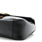 Calfskin Matelasse Small GG Marmont Shoulder Bag Black