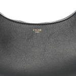 Smooth Calfskin Medium Strap Ava Shoulder Bag Black Tan