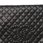 Calfskin Quilted Istanbul Accordion Large Flap Black