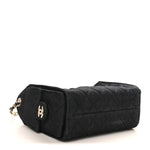 Denim Quilted Mini Chanel 25 Handbag Dark Blue