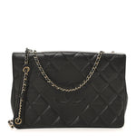 Lambskin Quilted Large Diamond CC Flap Black