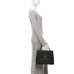 Caviar Quilted Jumbo Kelly Flap Black