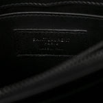 Calfskin Y Quilted Monogram Monochrome Small Loulou Chain Satchel Black