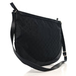 Denim Monogram Large Half Moon Hobo Black