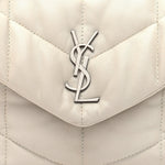Lambskin Quilted Toy Loulou Puffer Monogram Chain Satchel Crema Soft